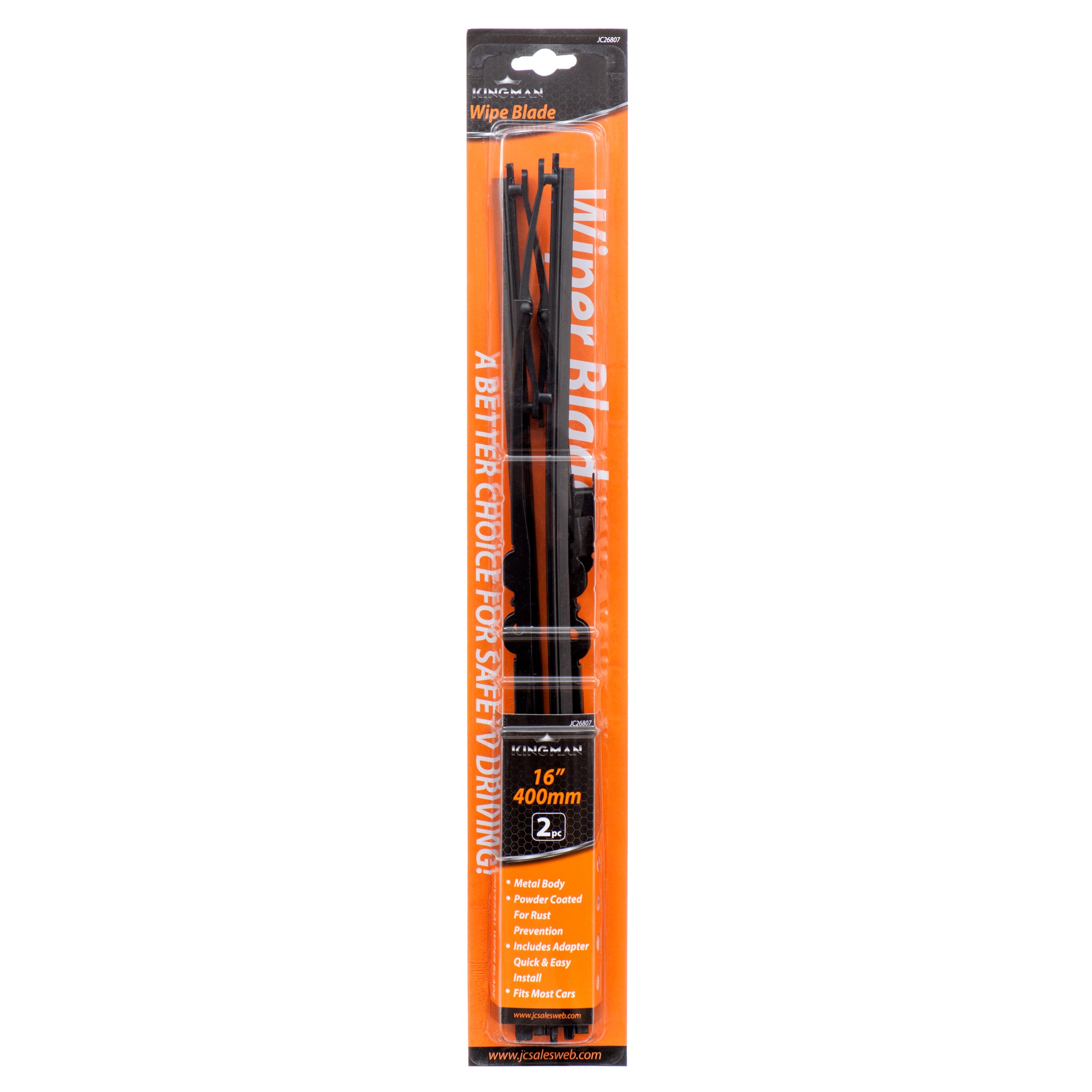 Kingman Auto Windshield Wiper Blade, 16" (24 Pack)