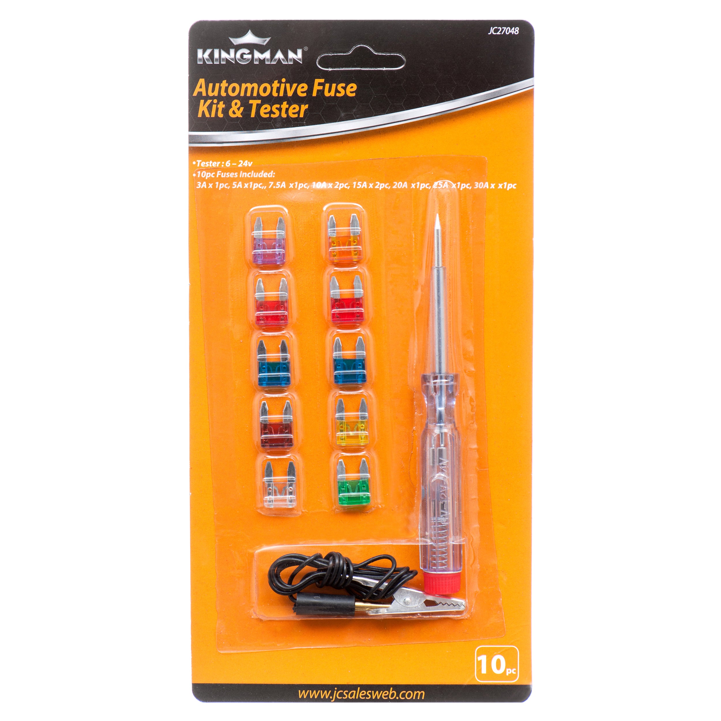 Kingman Auto Fuse 10Pc W/Tester (Pack Of 1)