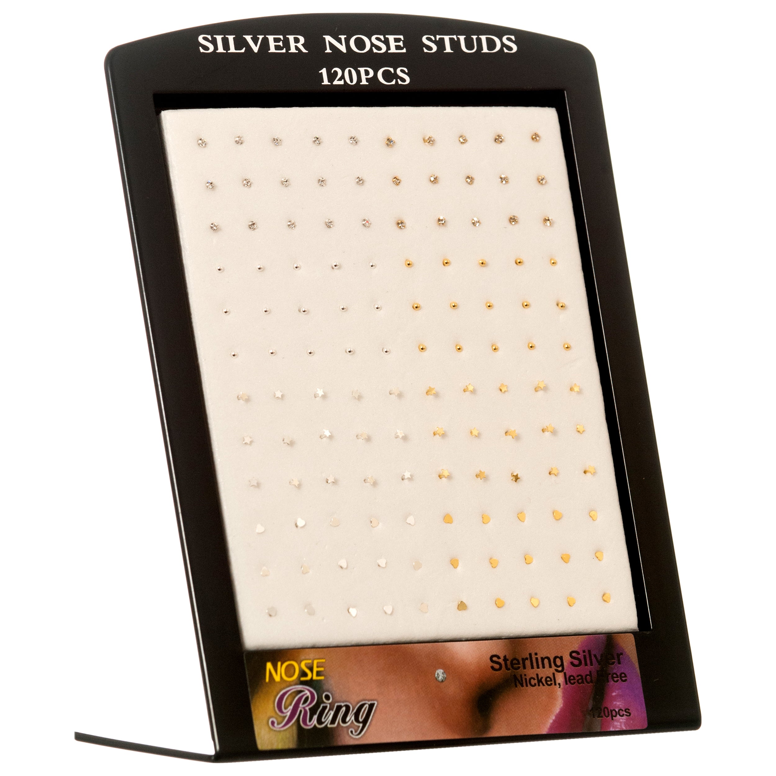 Nose Ring Asst Clr & Desgn #G925D (120 Pack)