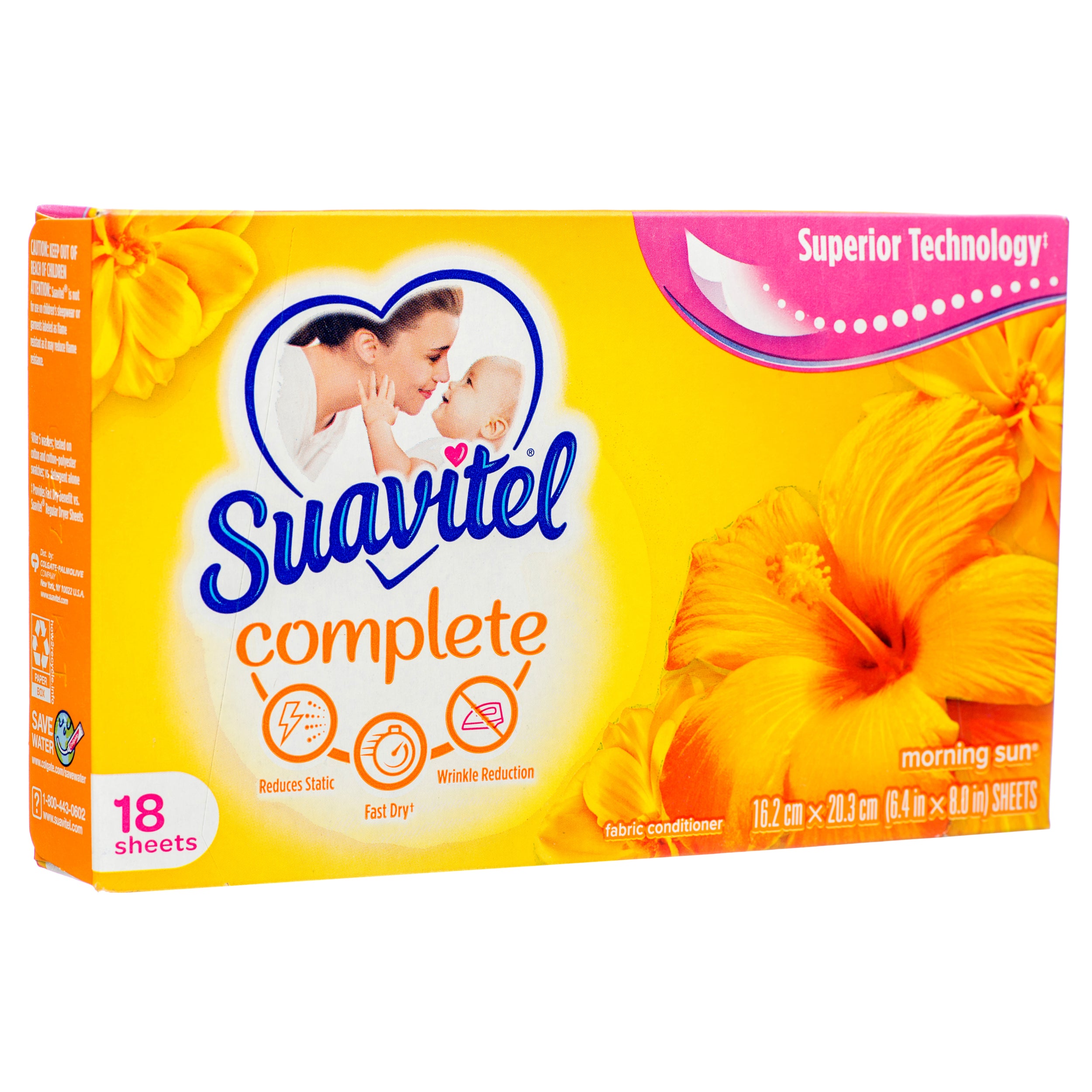 Suavitel Fabric Sheets, Morning Sun, 18 Count (15 Pack)