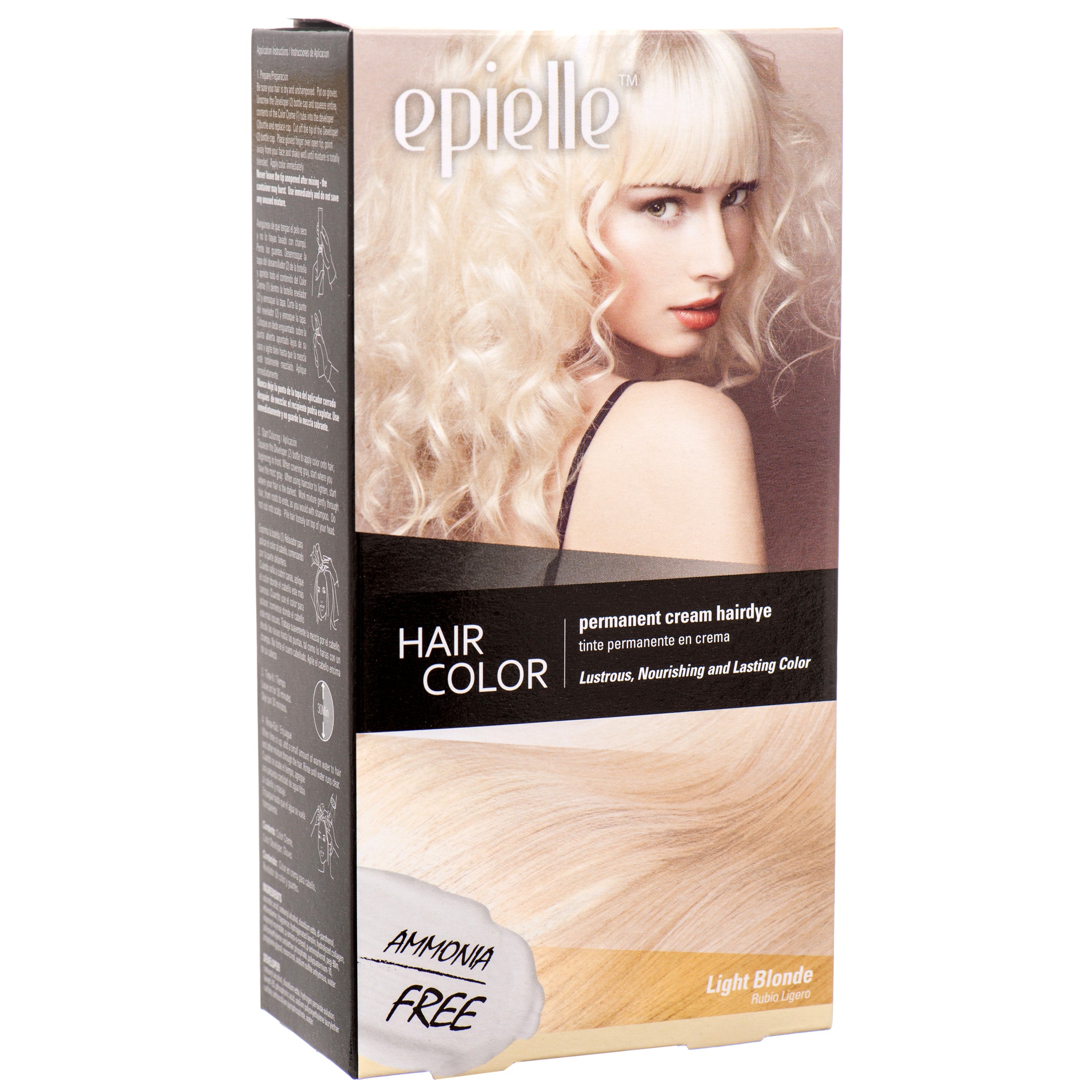 Epielle Hair Color Light Blonde box – ammonia‑free permanent cream hair dye (24 pack)