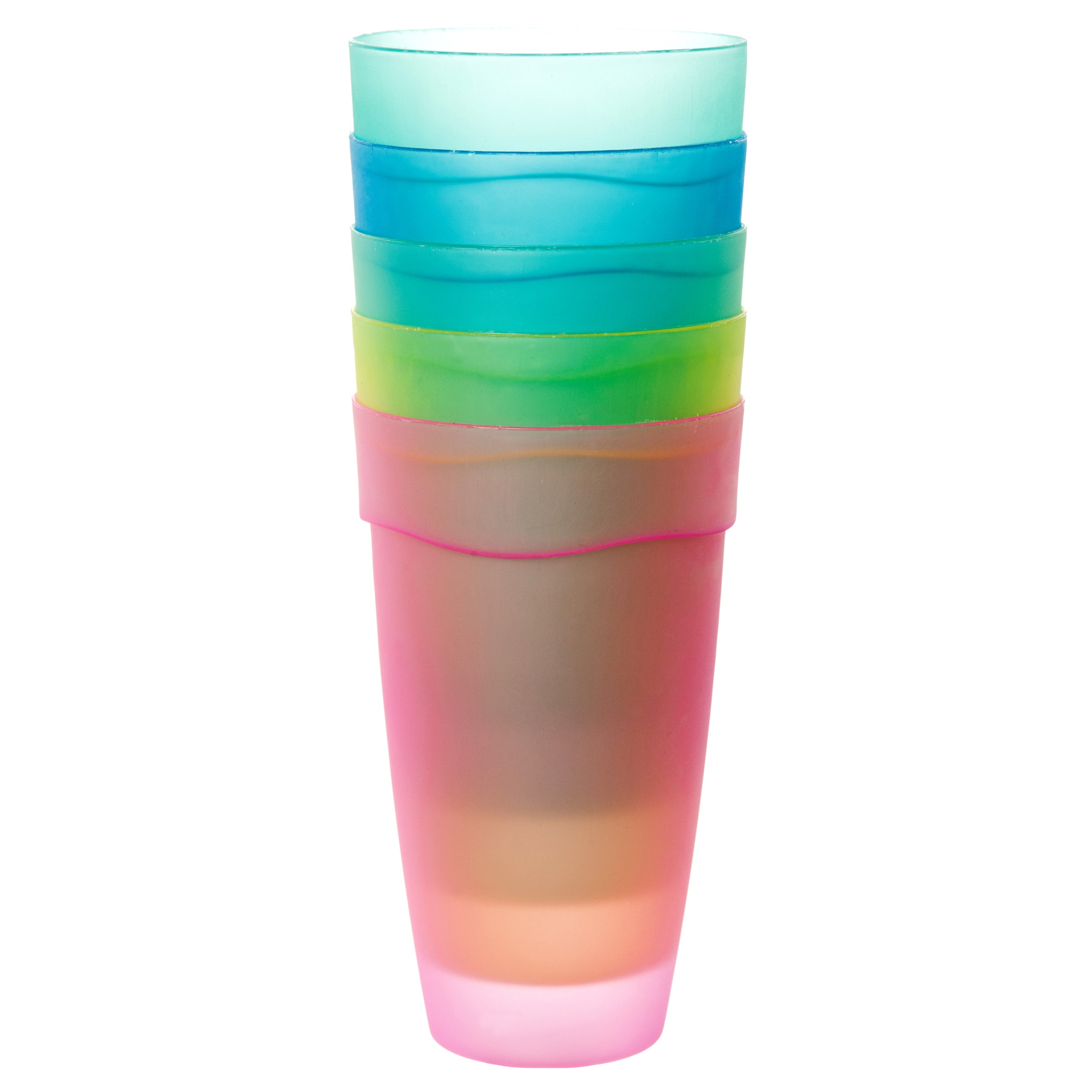 Nuvalu Plastic Tumbler Cup 5Pc 16 Oz Asst Clr (Pack Of 1)