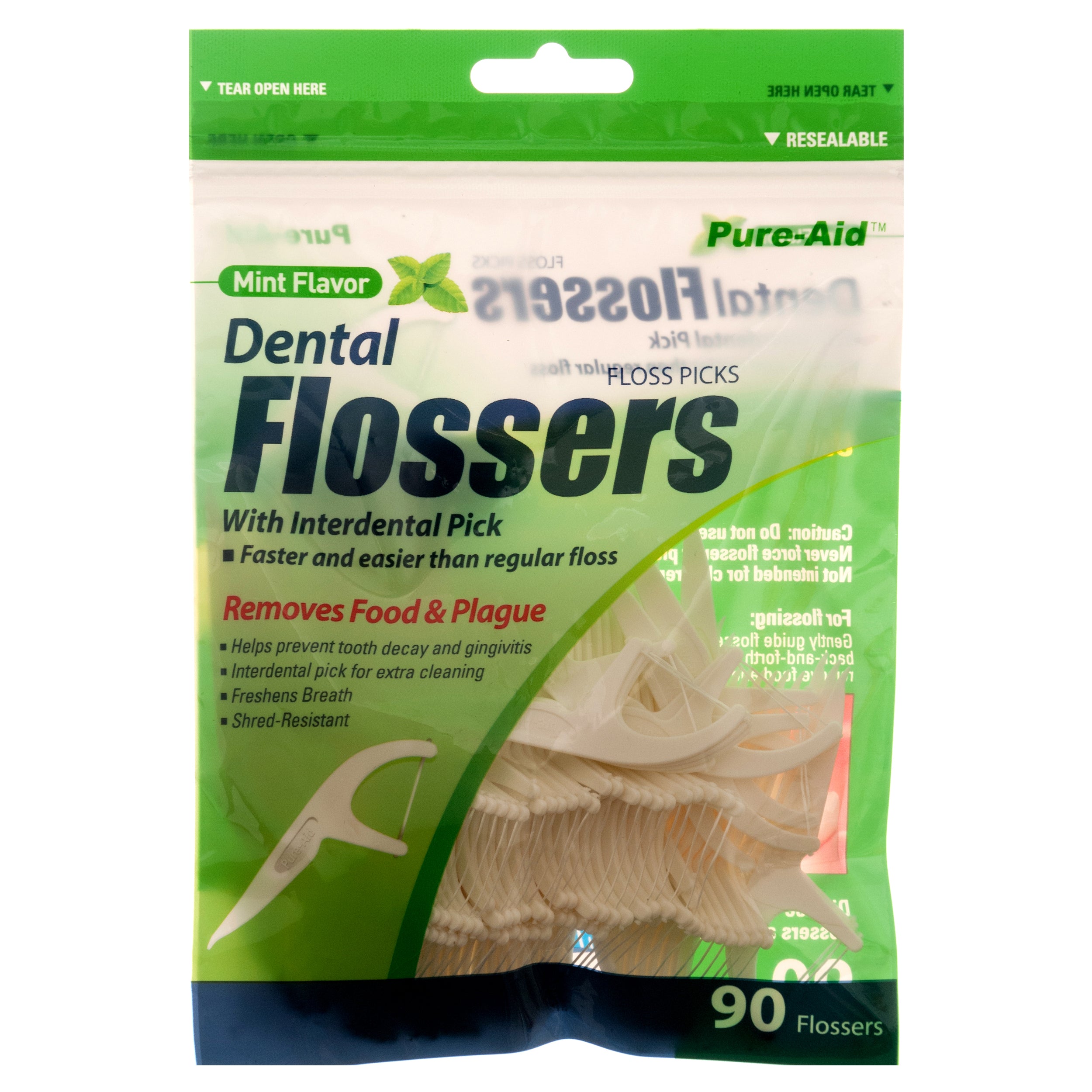 Pure-Aid Dental Flossers Mint 90 Ct (Pack Of 1)