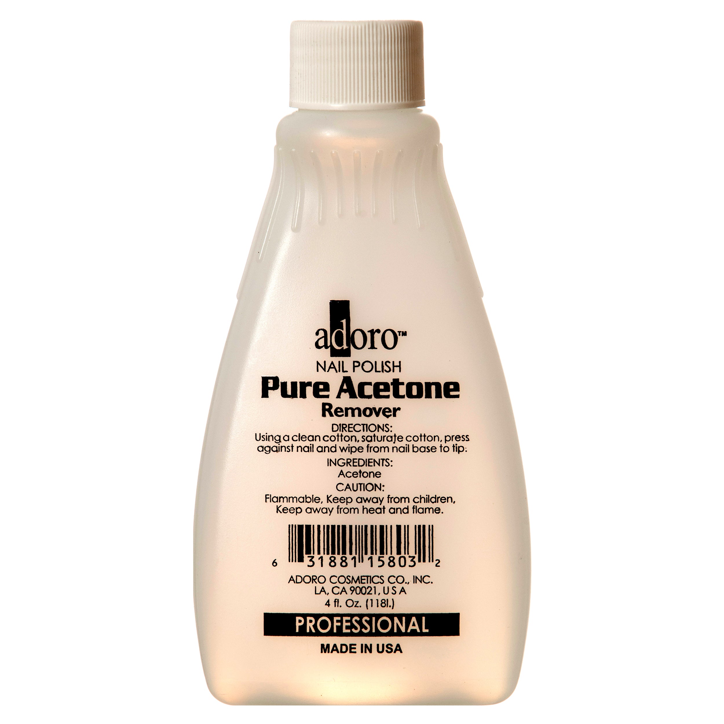 Nail Polish Remover 4oz Pure Acetone Clear Adoro (Pack Of 1)