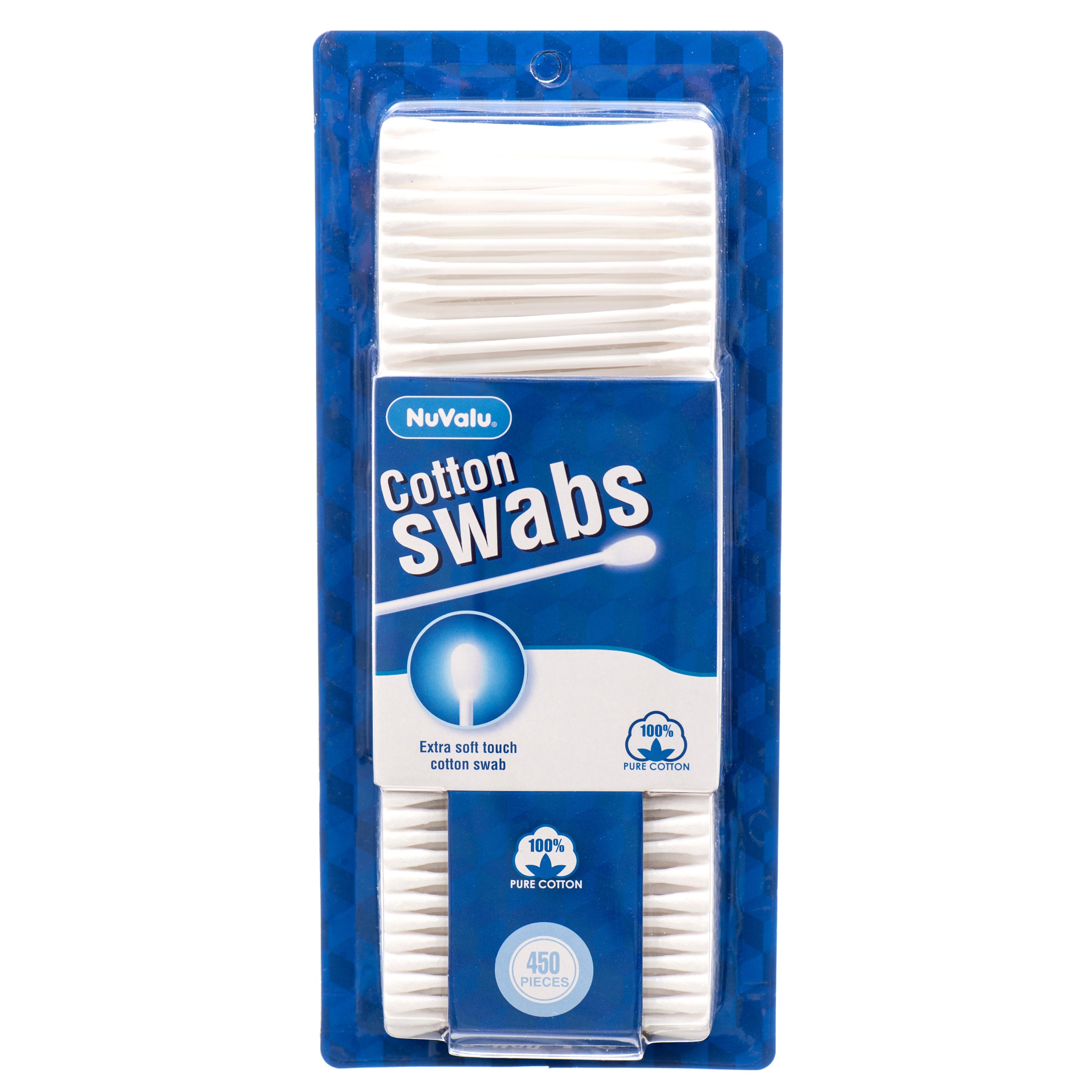 Nuvalu Cotton Swabs 450 Ct W/Blister Pack (Pack Of 1)