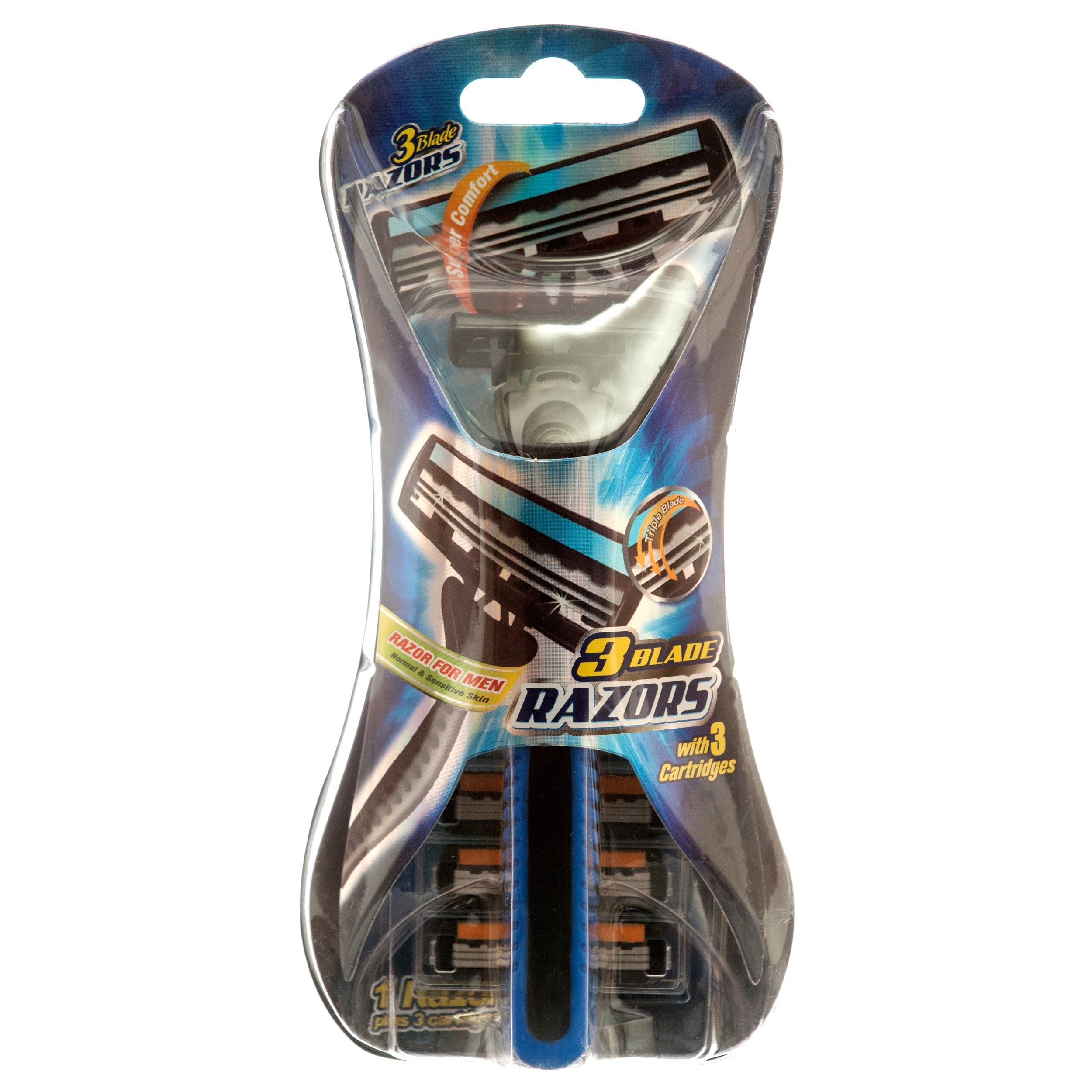 Razor 3 Blades With 1+3 Cartridge For Man W/Lubricating Strip (Pack Of 1)