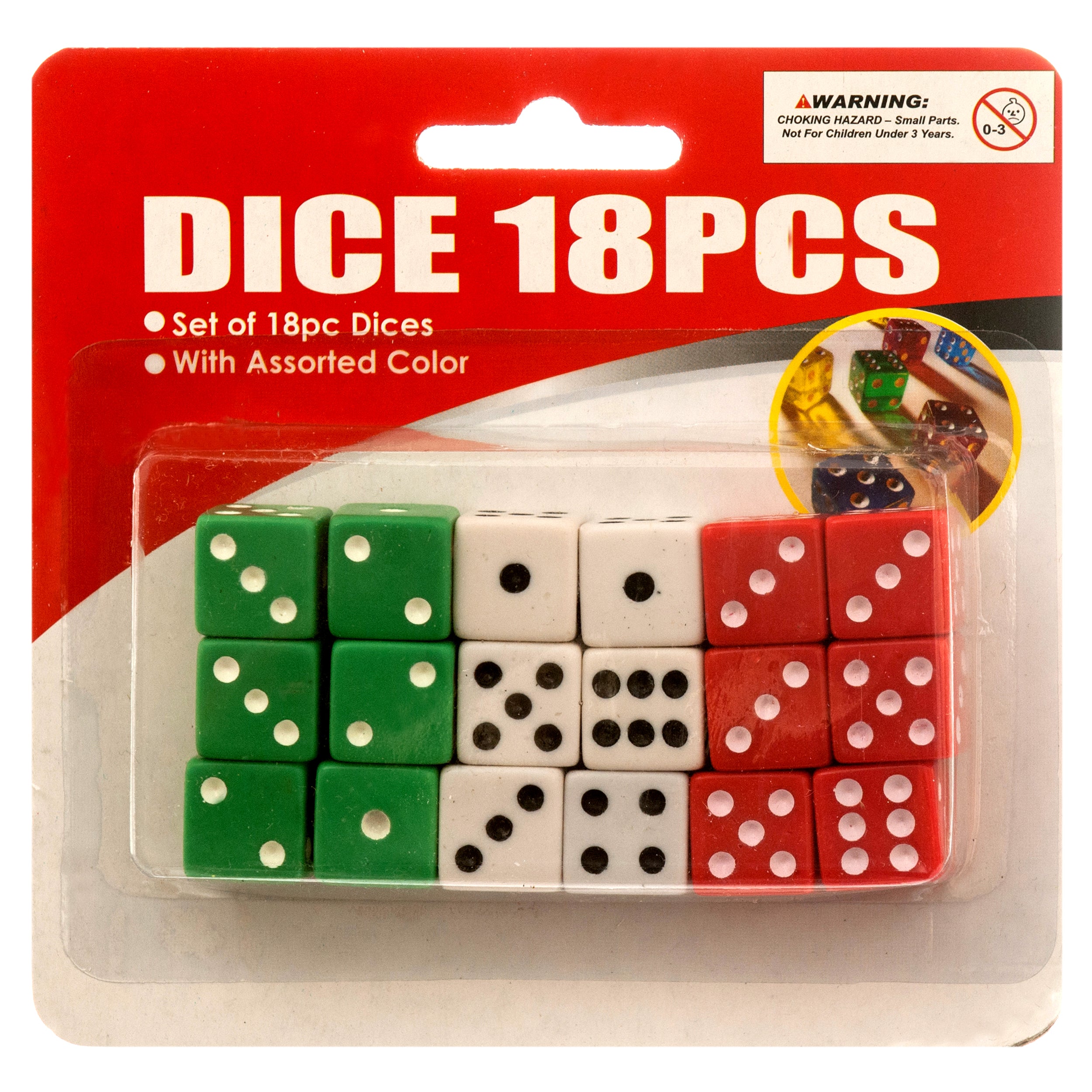 Nuvalu Dice 18Pcs W/Asst Colors (Pack Of 1)