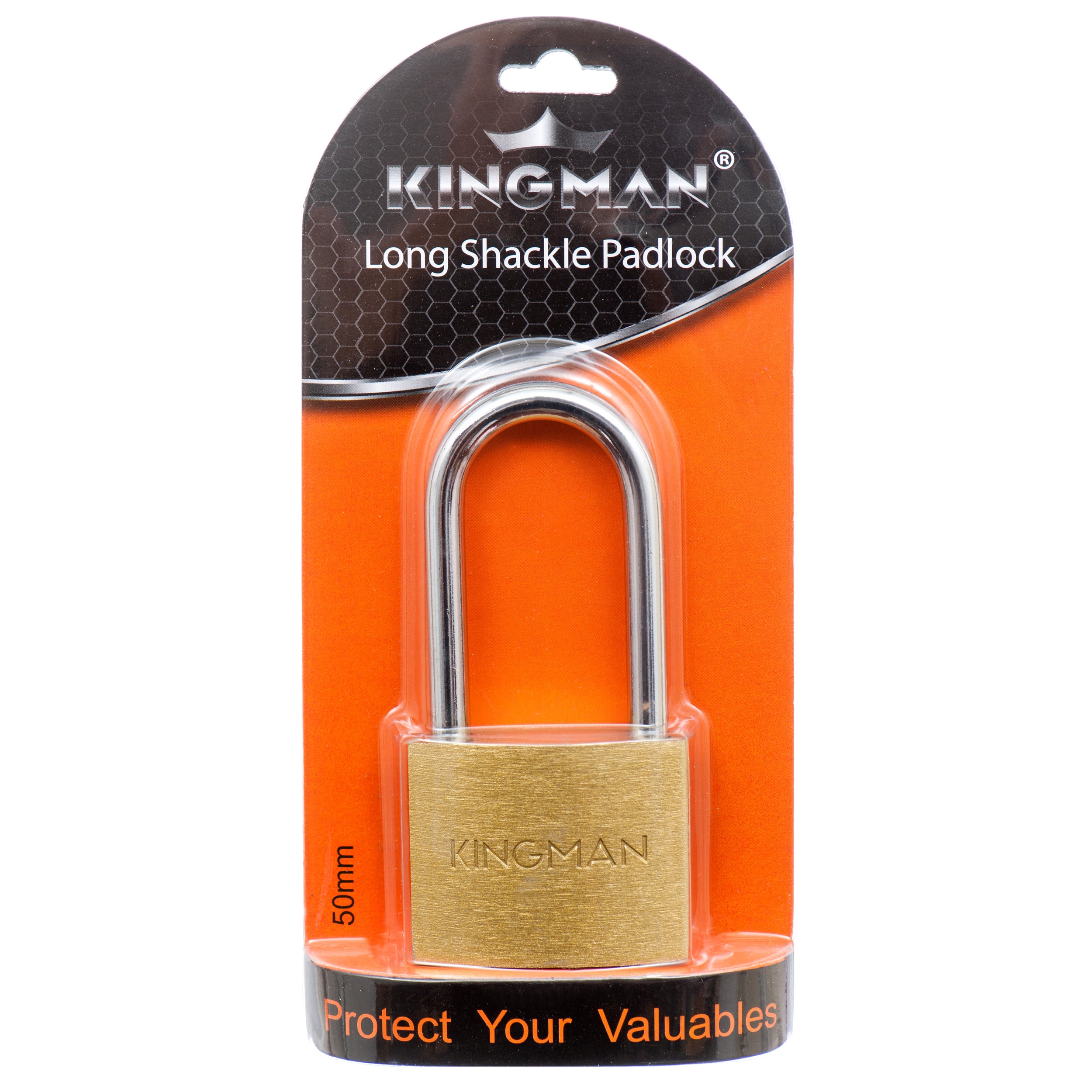 Kingman Brass Padlock Long Shackle 50 Mm W/ Copper Core (12 Pack)