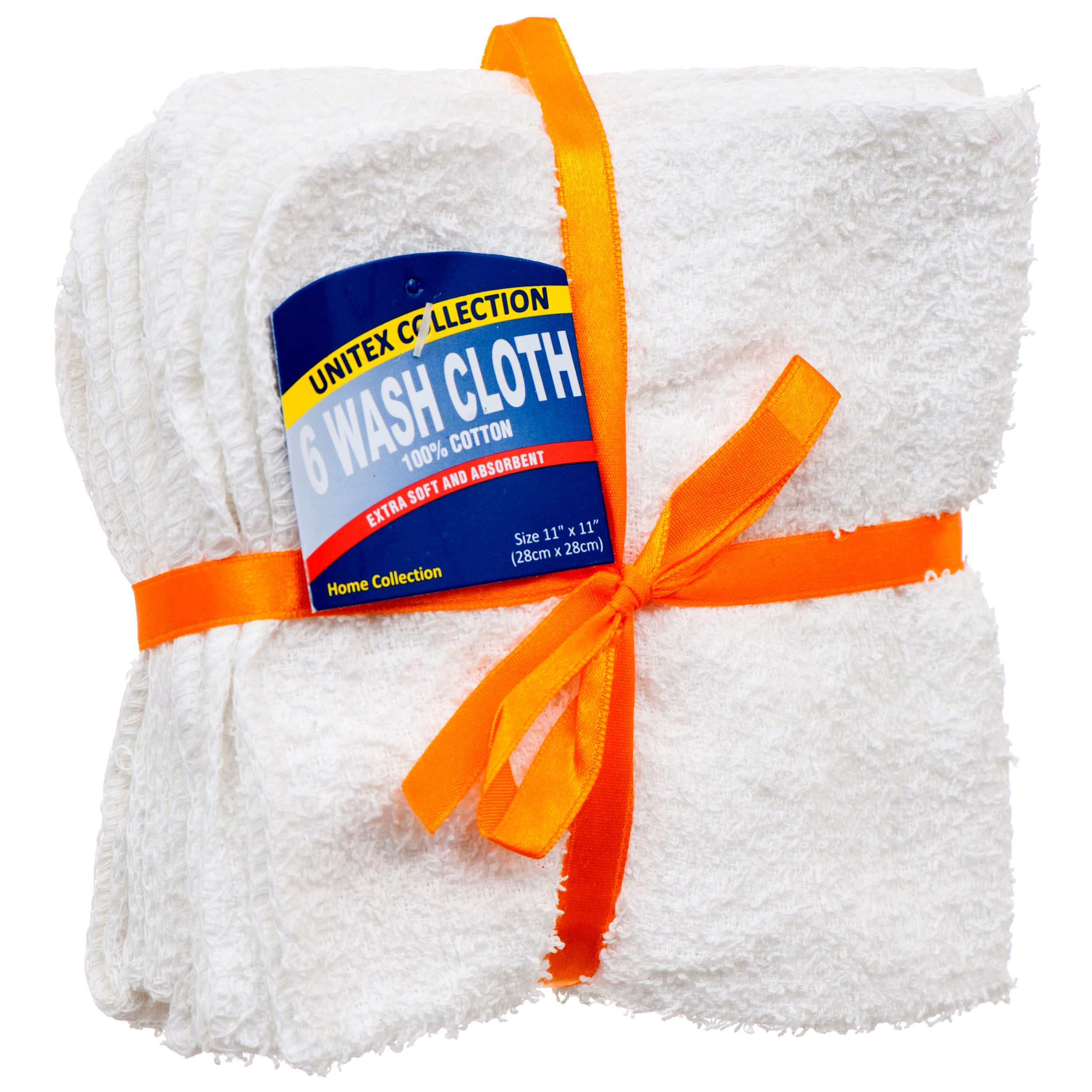 Wash Cloth 6Pc White Clr (Pack Of 1)