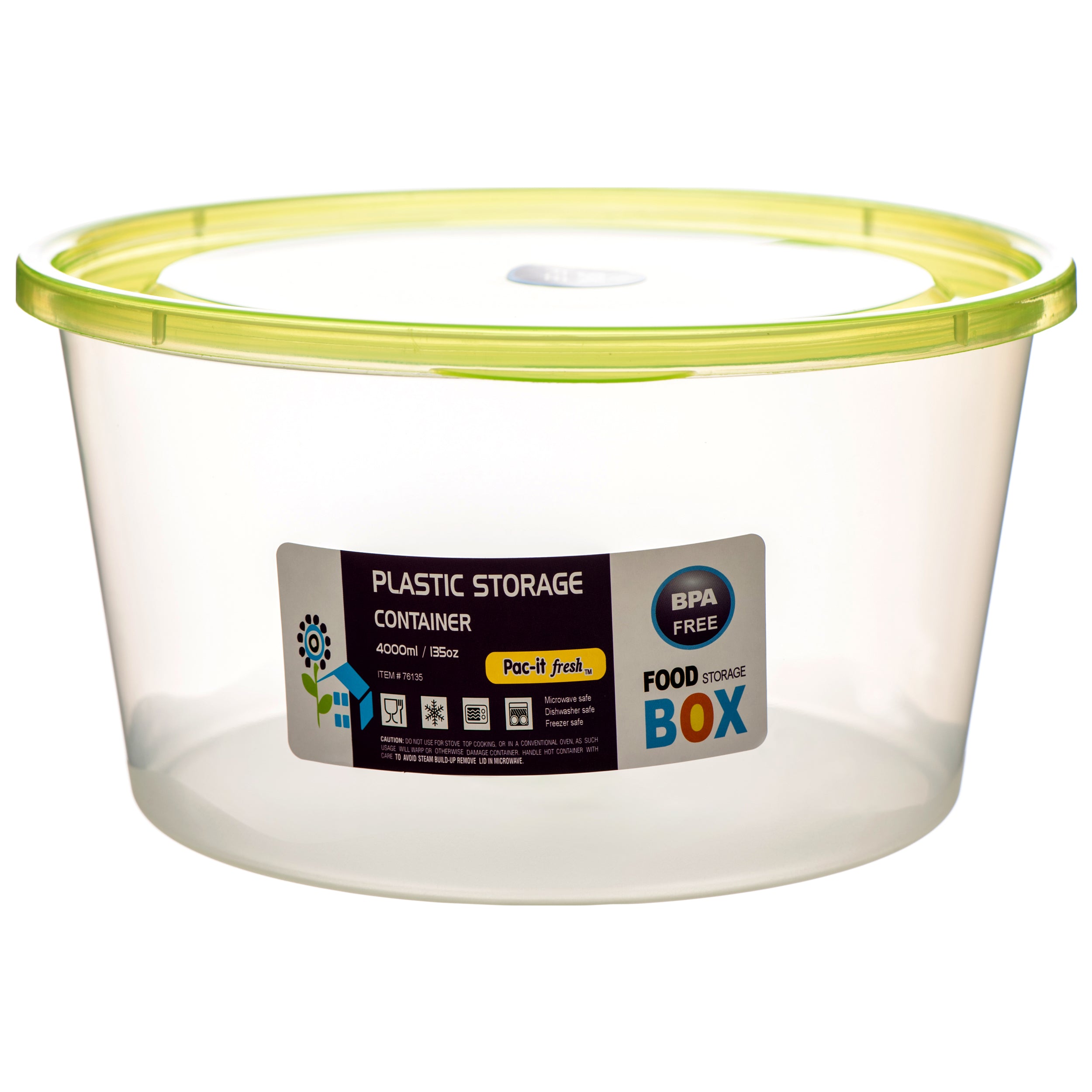 Plastic Storage Container Rd 4L 2 Asst Clr #76135 (24 Pack)