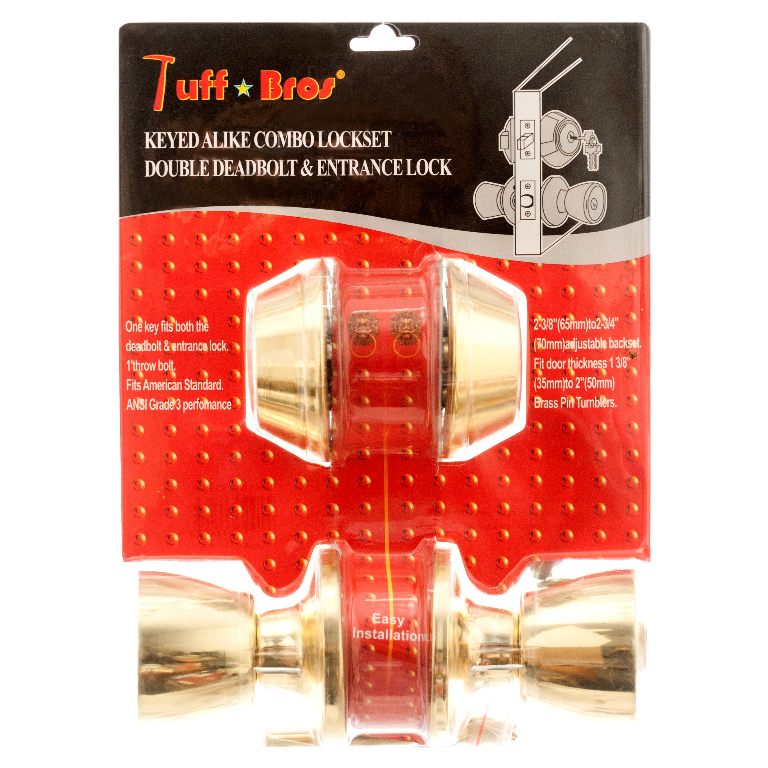 Lock Entry Knob W Dbl Dead Bolt 2Pc Set #33386 (6 Pack)