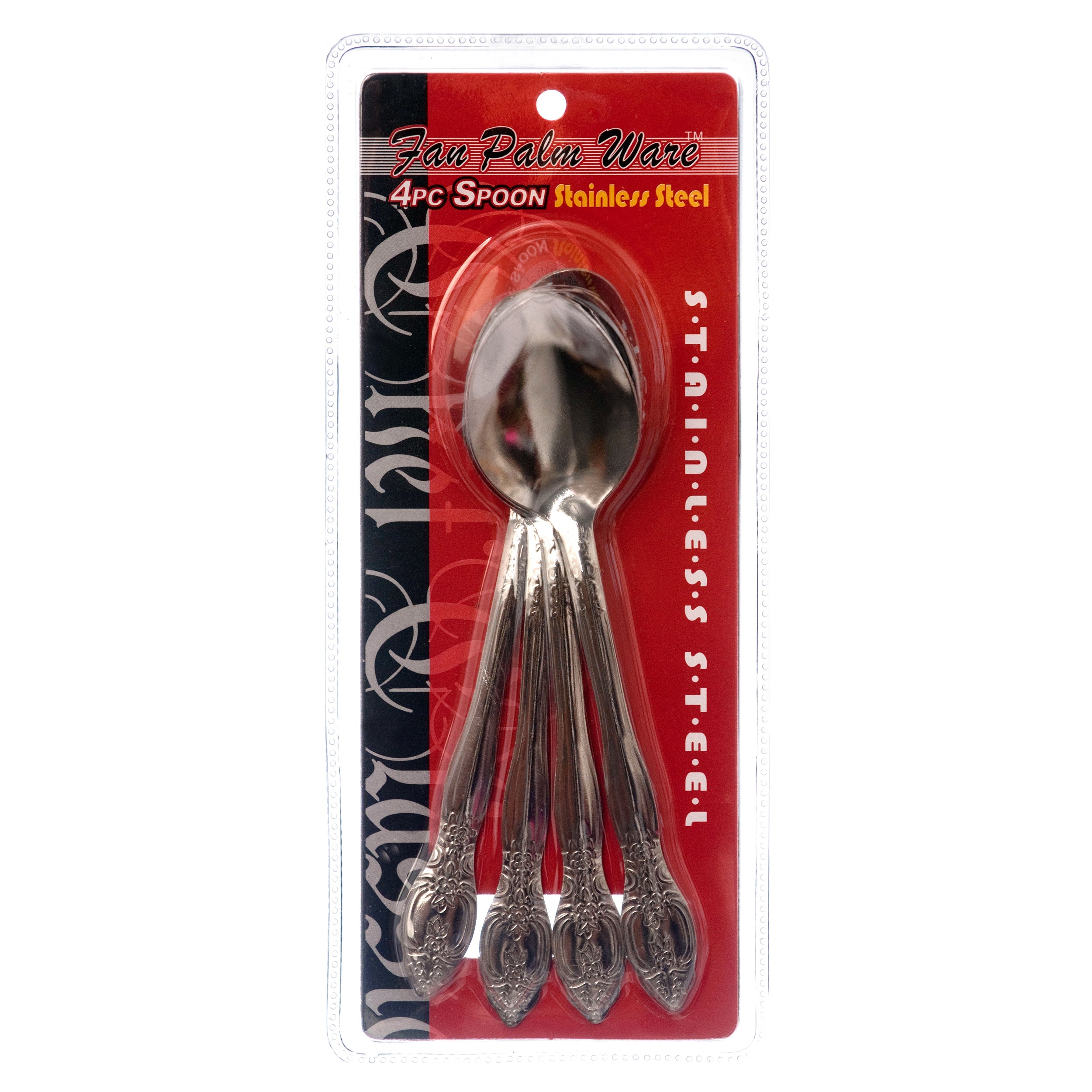 Spoon Stainless Steel 4Pc In Double Blister #J3003B (36 Pack)