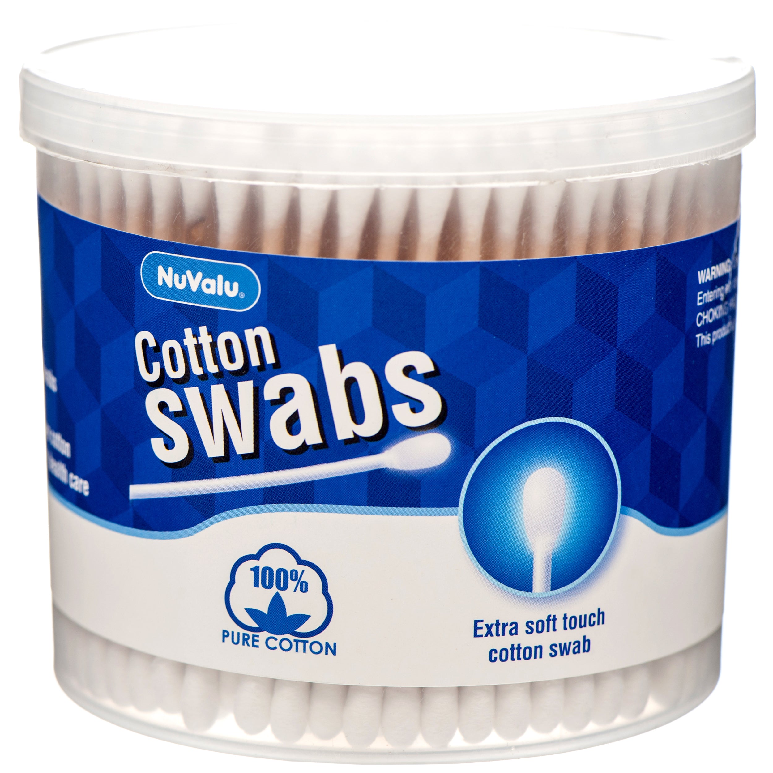 Nuvalu Cotton Swabs 300Ct Wooden Stick W/Round Plastic Box (Pack Of 1)