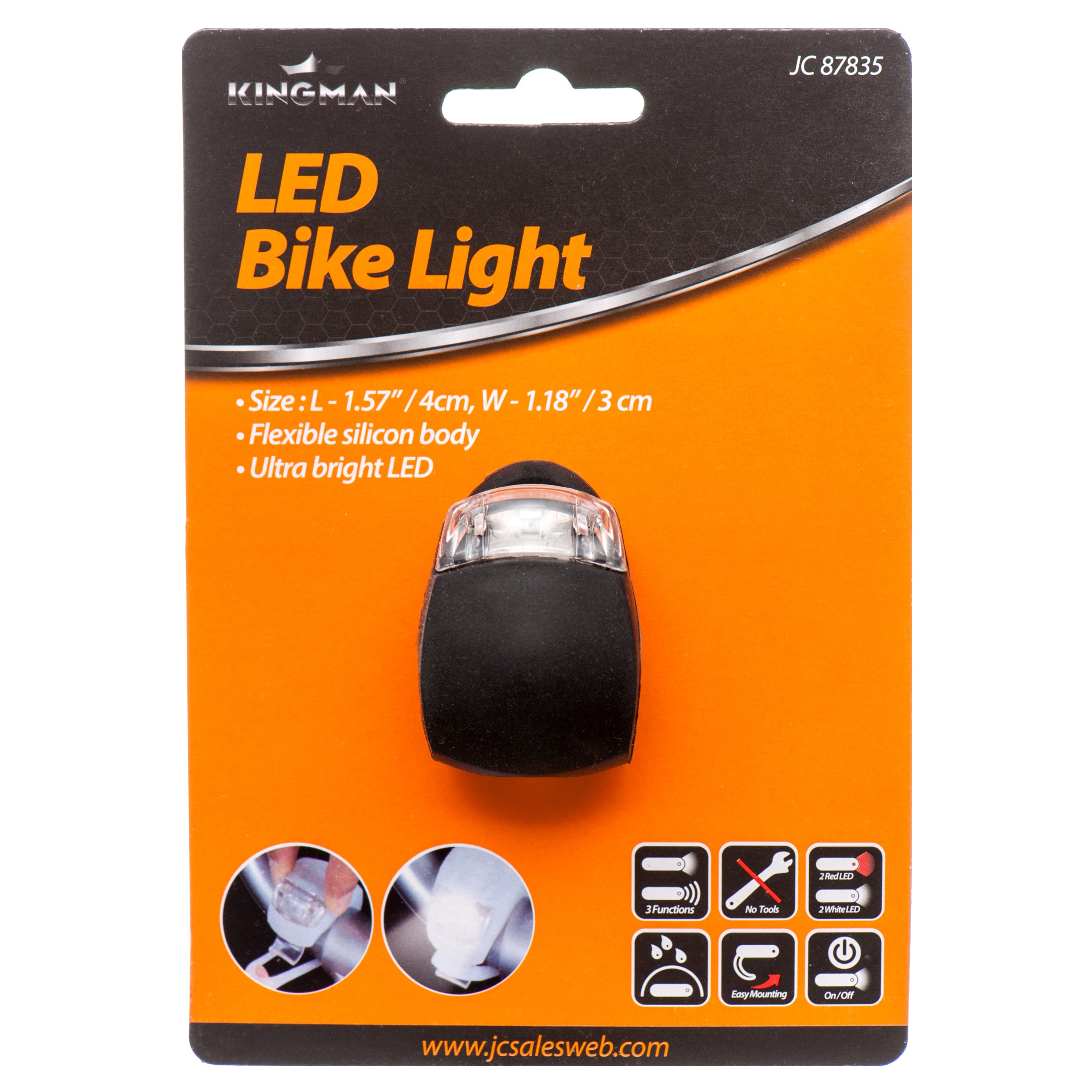 Kingman Led Bicycle Light W/ Silicon Grip (Pack Of 1)