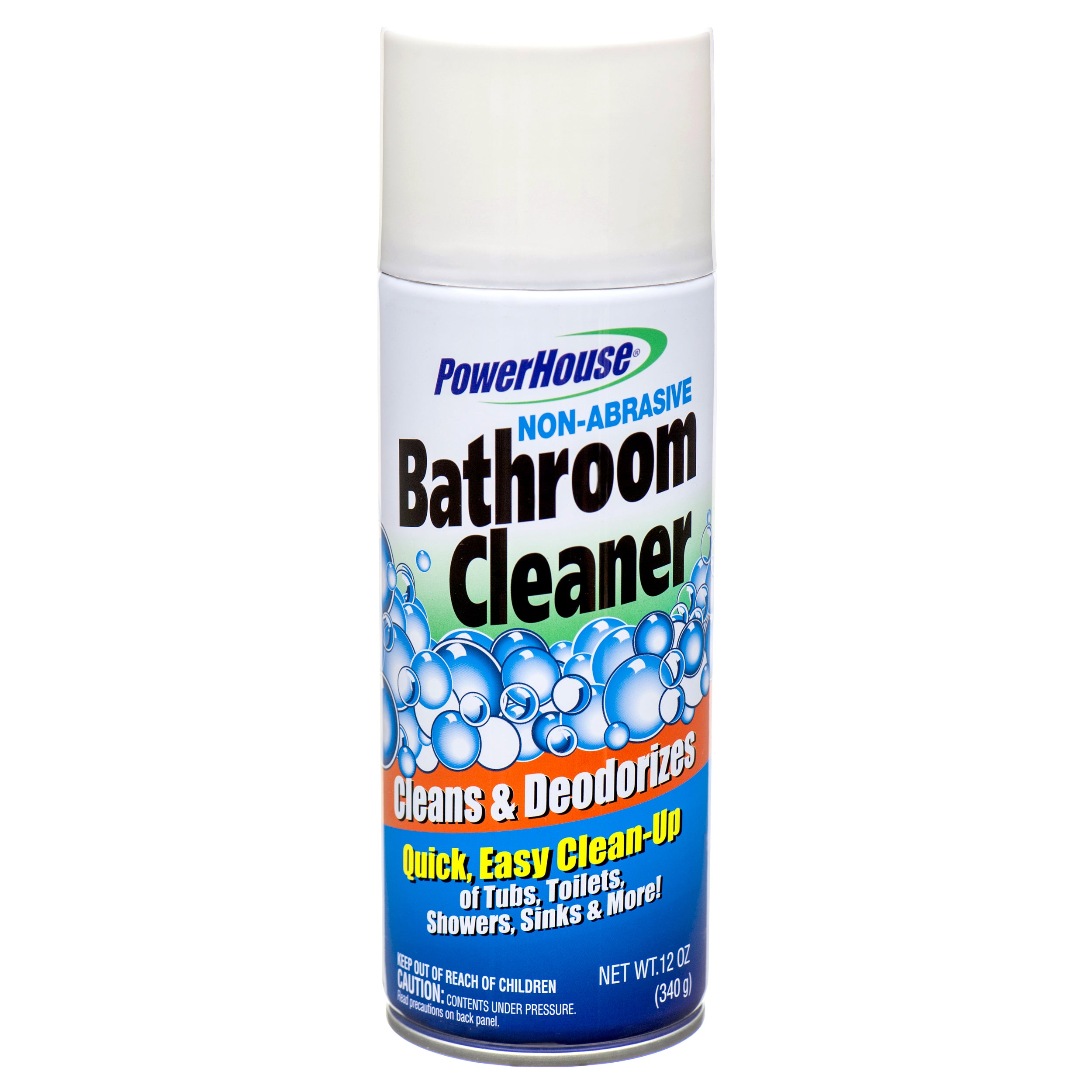 PowerHouse aerosol bathroom cleaner 12 oz non abrasive spray cleans and deodorizes tubs toilets sinks