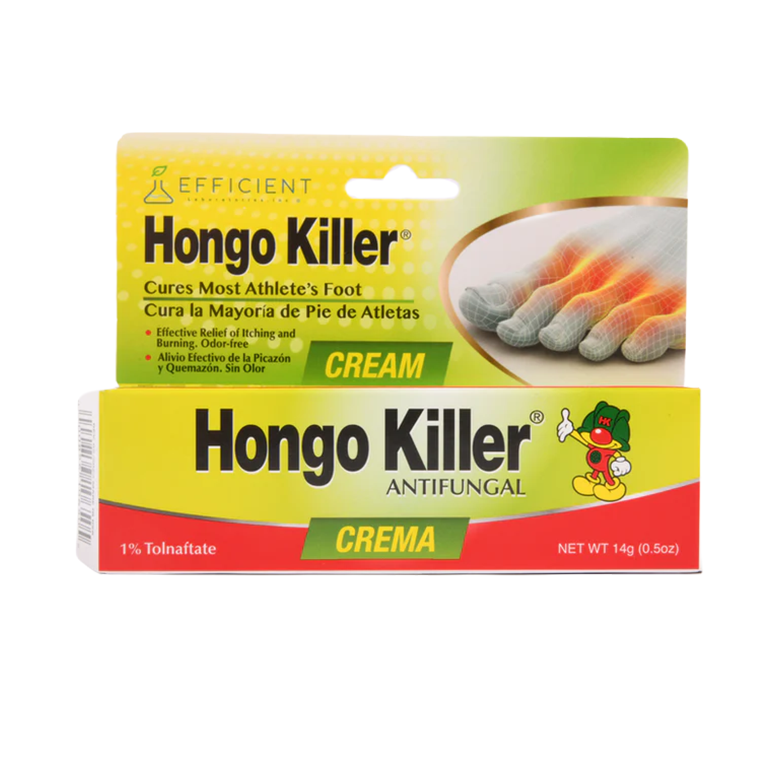 Hongo Killer antifungal cream 14g tube tolnaftate athlete's foot treatment