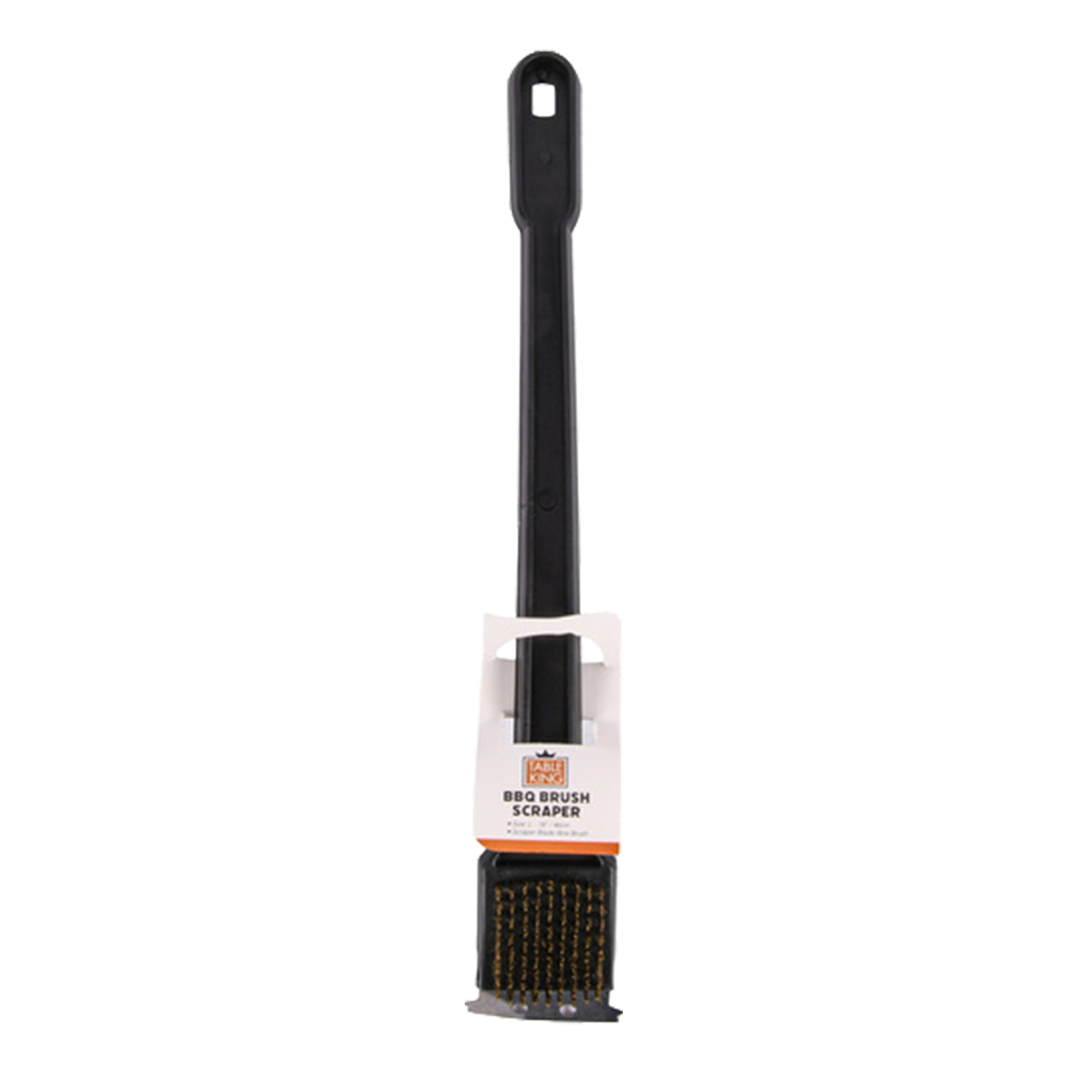 Table King BBQ grill brush scraper with metal bristles and long handle for cleaning grill grates