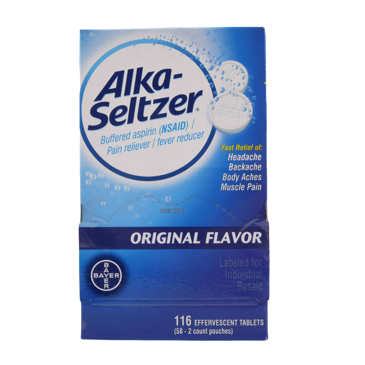 Alka Seltzer Original Effervescent Tablets, 116 Tablets (58 Packets)