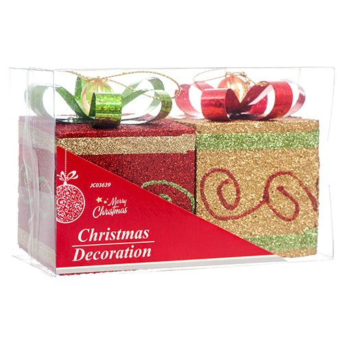 HX ORNAMENT GIFT BOX 2PC 2.4" W/ASST (24 PACK)