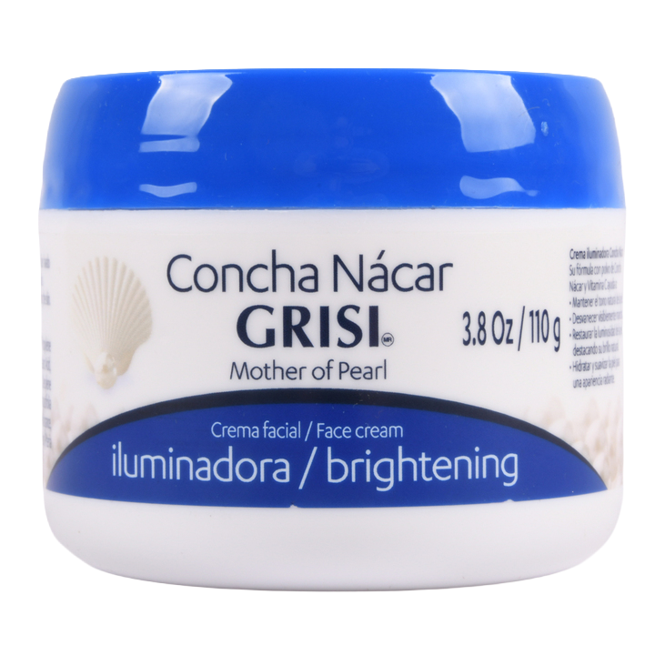 Grisi Concha Nácar Mother of Pearl brightening face cream, 3.8 oz jar, illuminating facial moisturizer designed to improve skin tone and radiance