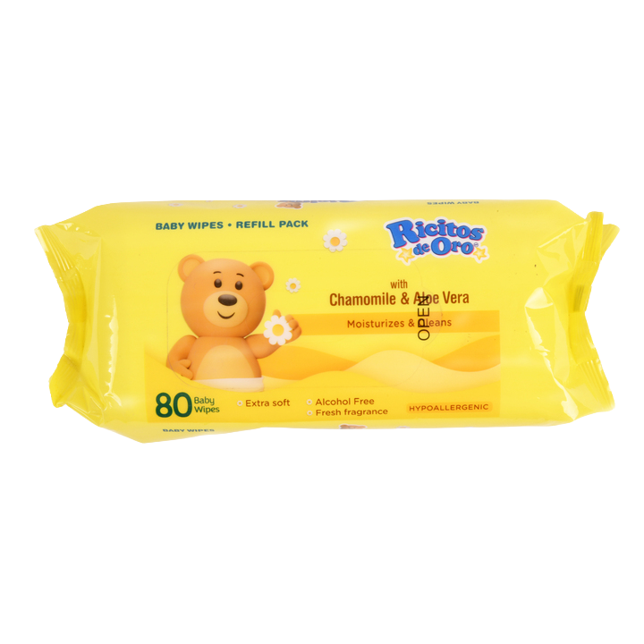 Ricitos De Oro Baby Wipes 80Ct (Pack Of 6)