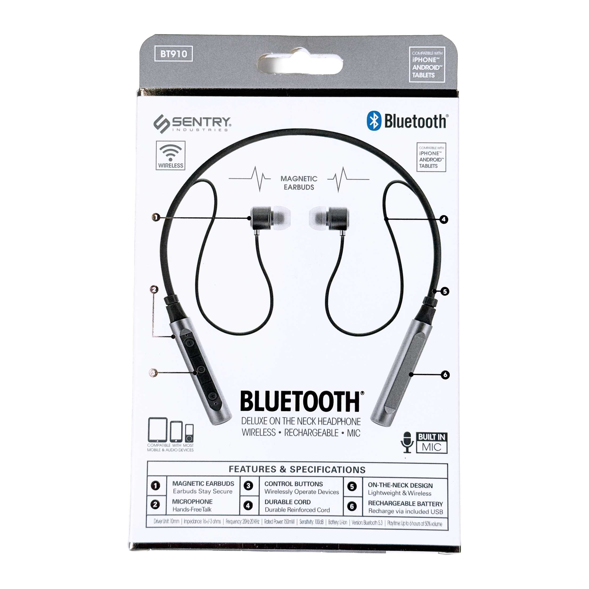 Sentry BT910 Around the Neck Bluetooth Headphones (Pack Of 1)