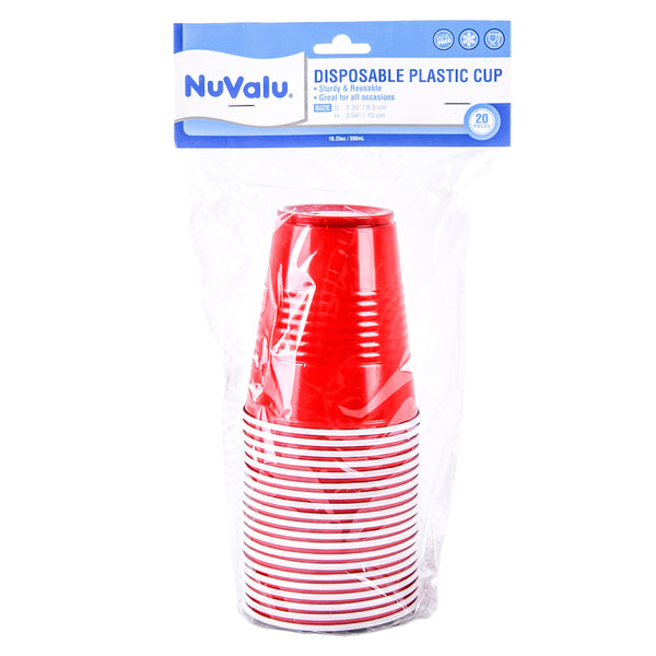 Nuvalu Plastic Disposable Cups 20Pcs 300Ml (24 Pack)