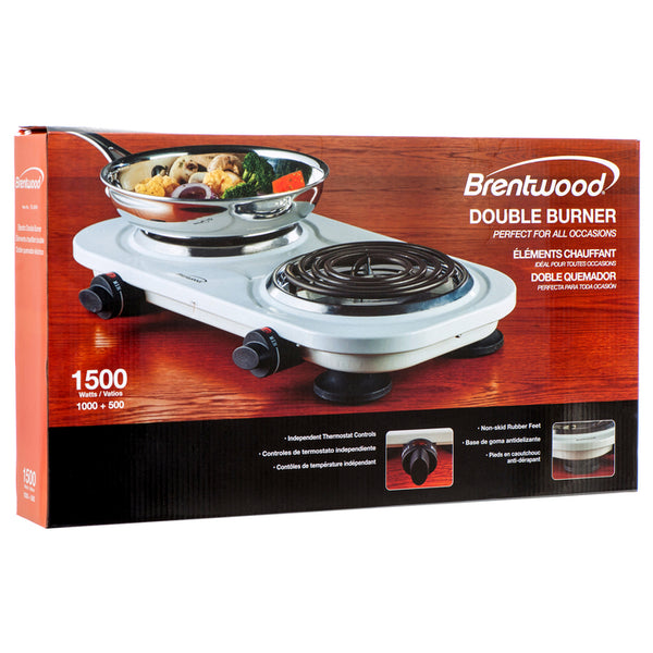 DOUBLE BURNER WHITE 1500WATT #TS-361W(1 Count)