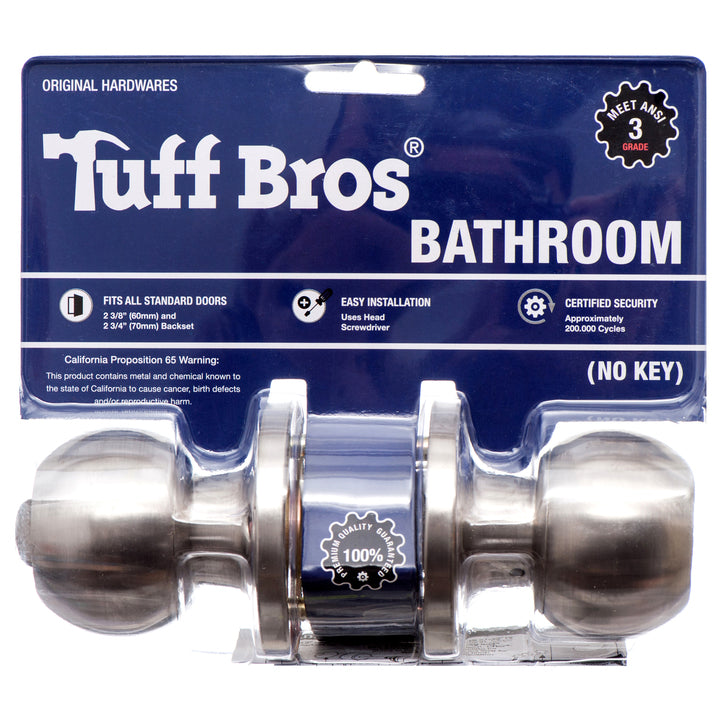 LOCK ENTRY KNOB "INDOOR" USE - NO KEY "3 GRADE" HIGH QUALITY(1 Count)