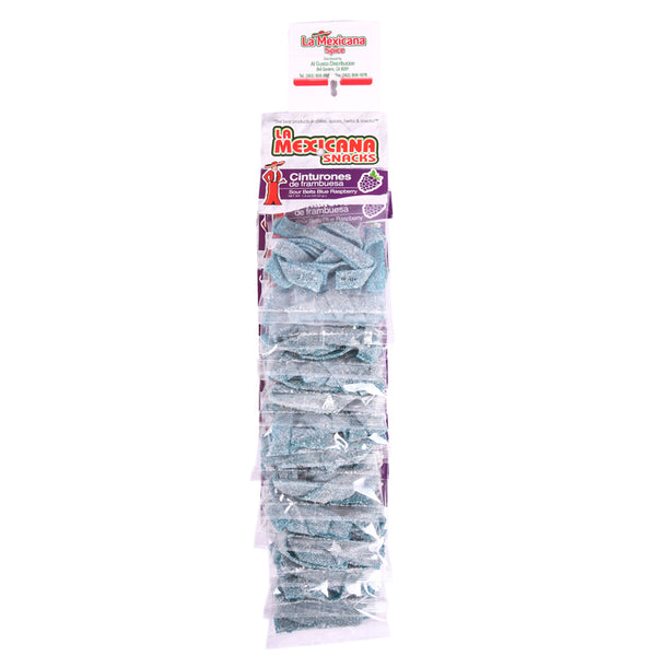 LA MEXICANA SNACKS SOUR BELTS BLUE BERRY 1.5oz(12 Count)