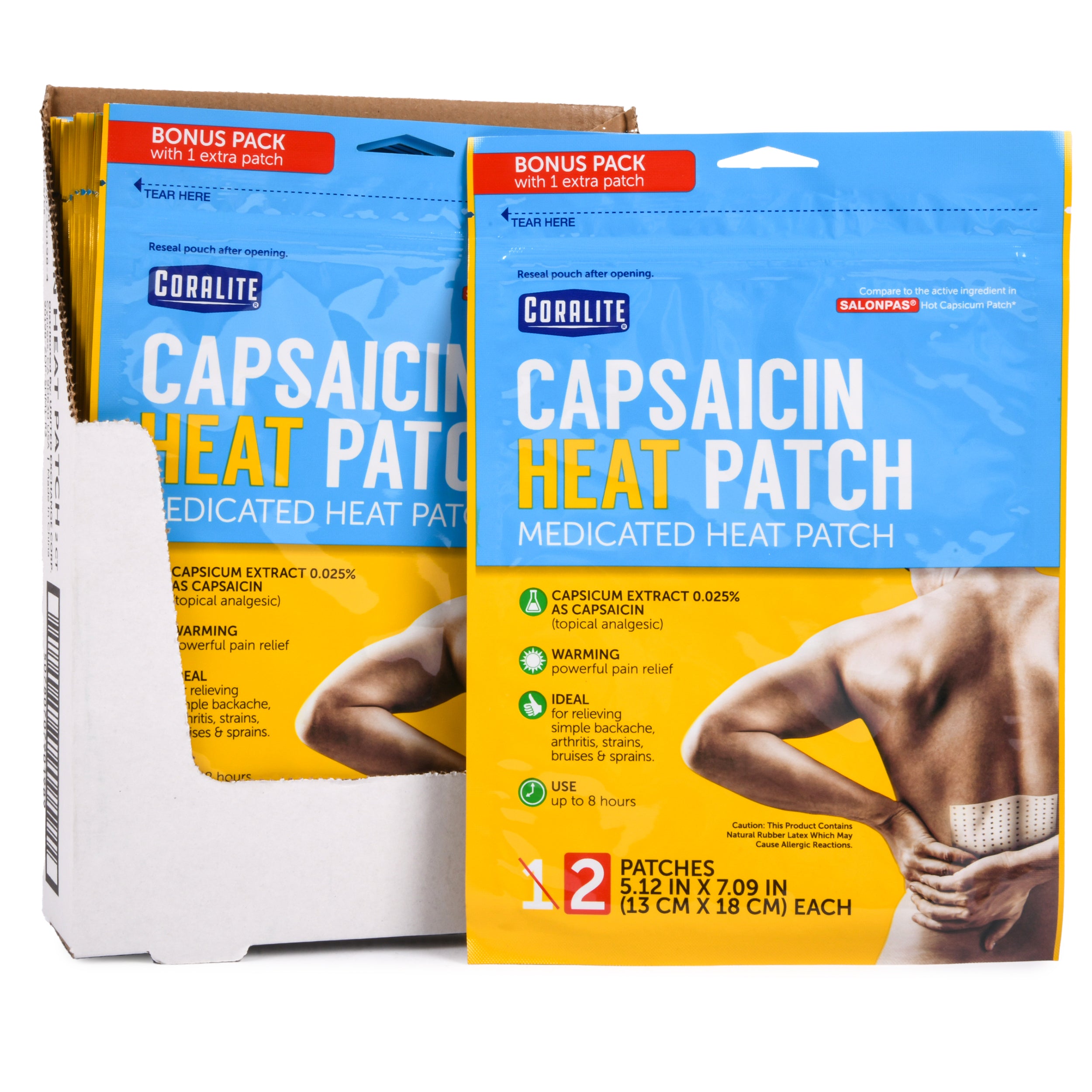 Coralite capsaicin heat patch medicated warming pain relief patch with capsaicin extract