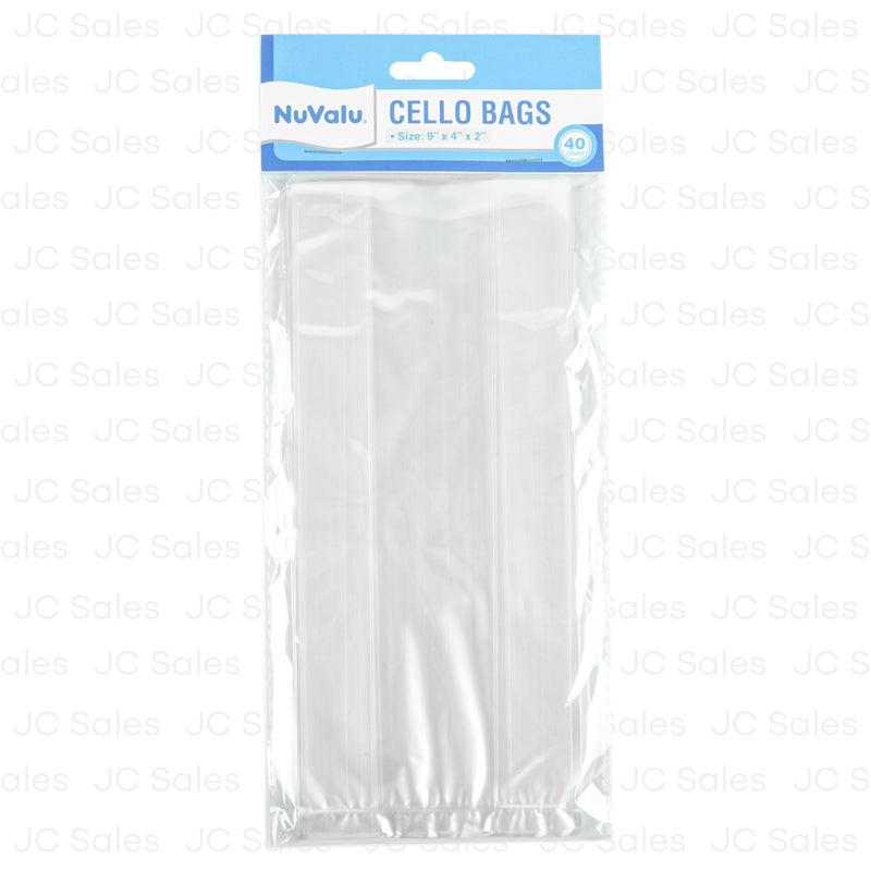 Nuvalu Cello Bag 40Ct Clear 9" X 4" X 2" (24 Pack)