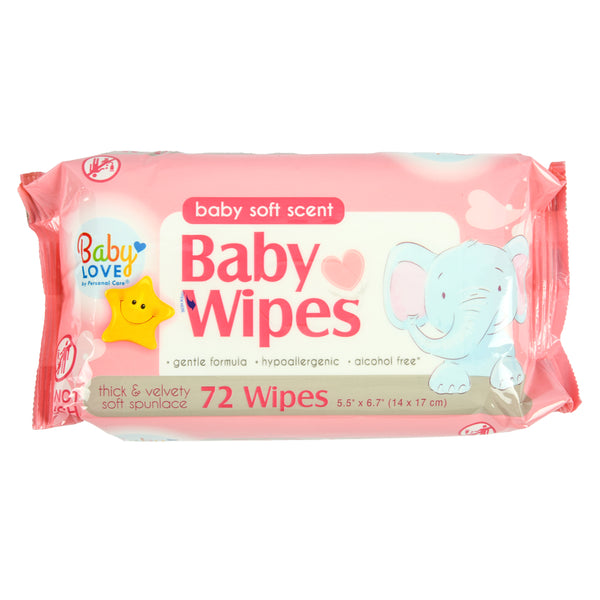 Baby Love Baby Wipes, 72 Count (12 Pack)