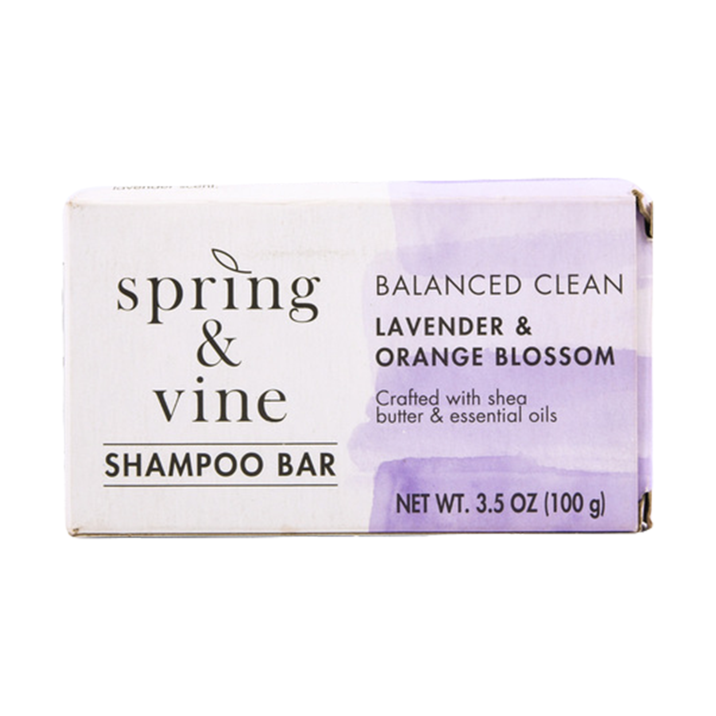 Spring & Vine shampoo bar lavender and orange blossom 3.5oz – solid shampoo with shea butter