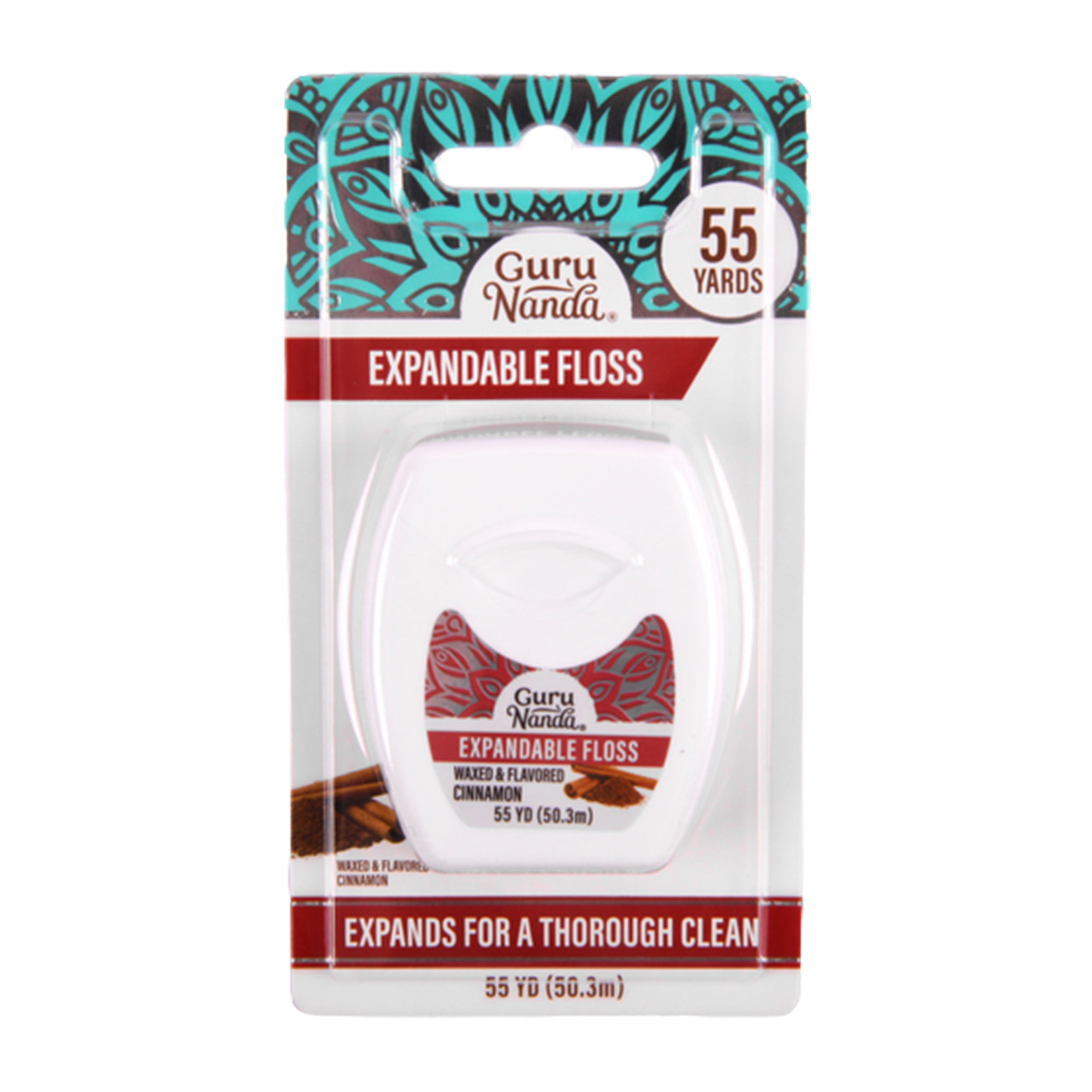 Guru Nanda Expand Dental Floss Cinnamon 50 Yards (Pack of 24)