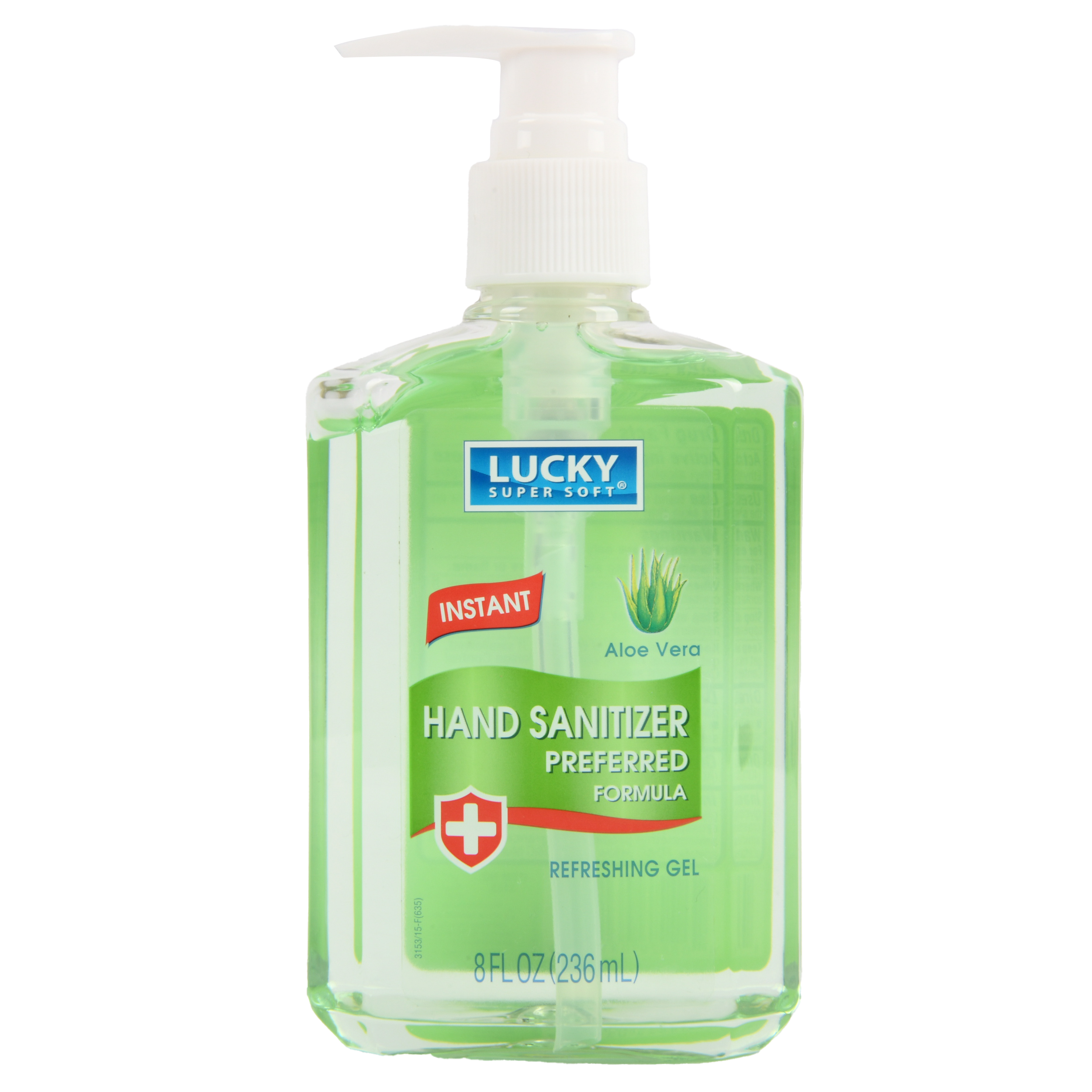 Lucky Hand Sanitizer Aloe Vera Gel 8oz – green pump bottle aloe sanitizer gel (12 pack)