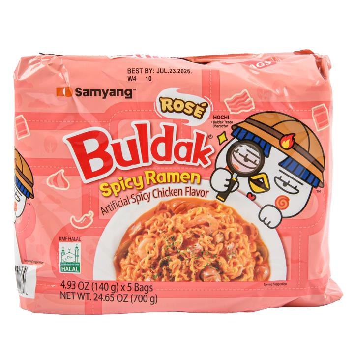 Samyang Rosé Buldak Hot Chicken Flavor Ramen 4.93oz – creamy spicy Korean instant noodles package