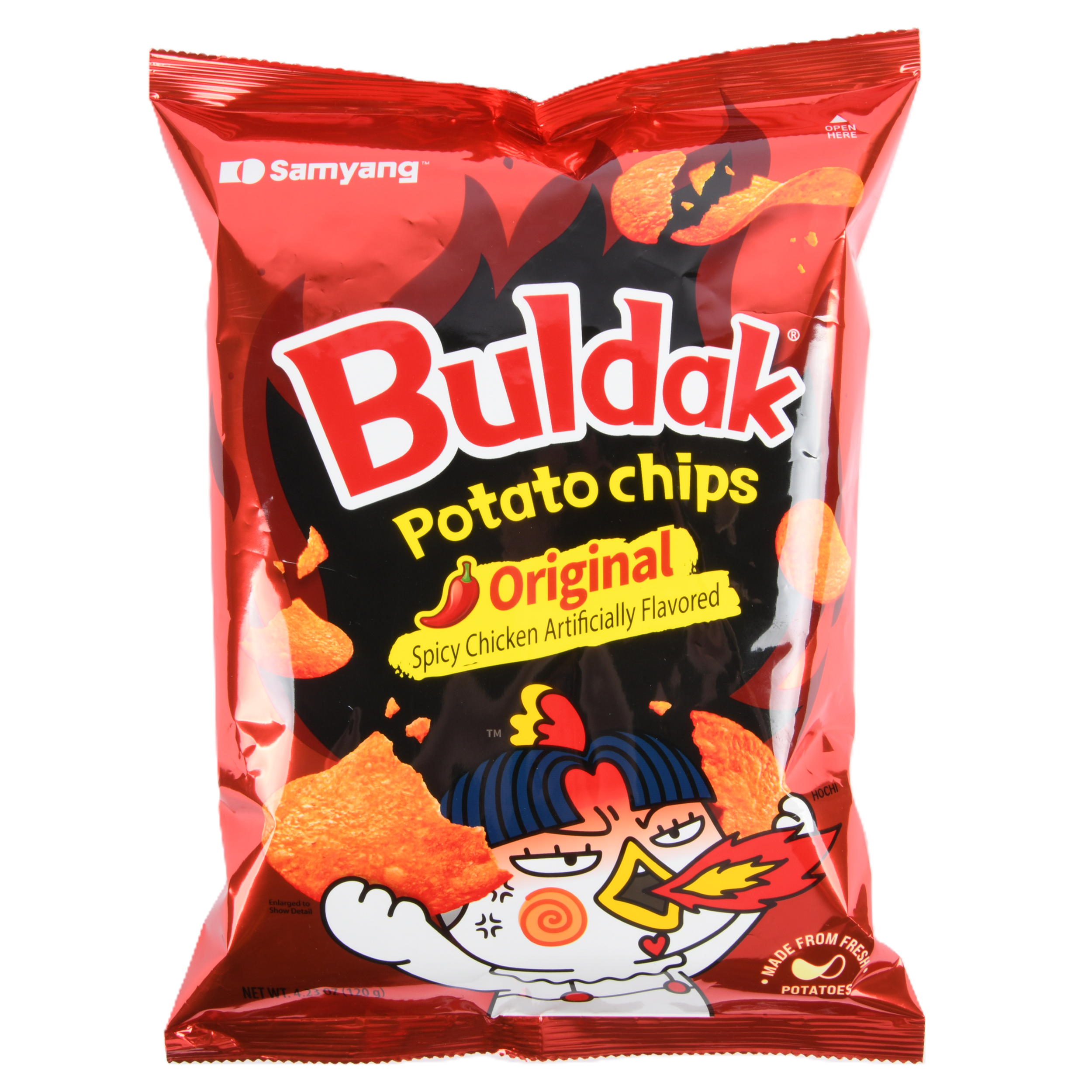Buldak potato chips original 4.23oz bag spicy Korean chips with spicy chicken flavor