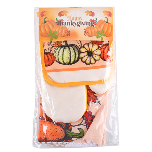 THANKSGIVING KITCHEN MITTEN 3PCS/SET (24 PACK)