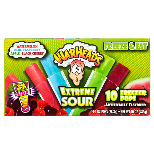 Ice Pops Warheads Extreme Sour 1oz 10ct (12 Pack)