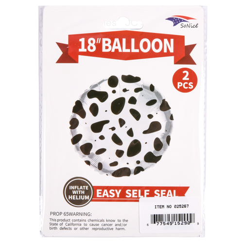 28" FOIL MYLAR BALLOON COW (12 PACK)