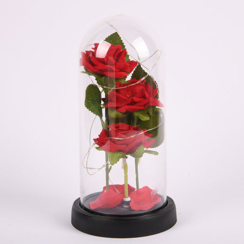 Valentine Deco Flower w/Warm Ligth (12 Pack)