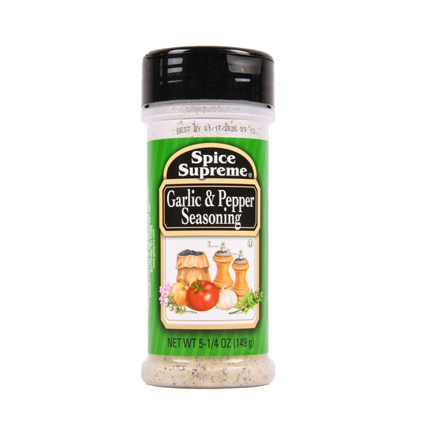 Spice Supreme Garlic Pepper Seasoning, 5.25 oz (12 Pack)