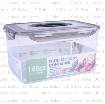 PLASTIC FOOD CONTAINER WITH HANDLE 4.4L (6 PACK)