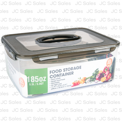PLASTIC FOOD CONTAINER WITH HANDLE 5.5L (6 PACK)