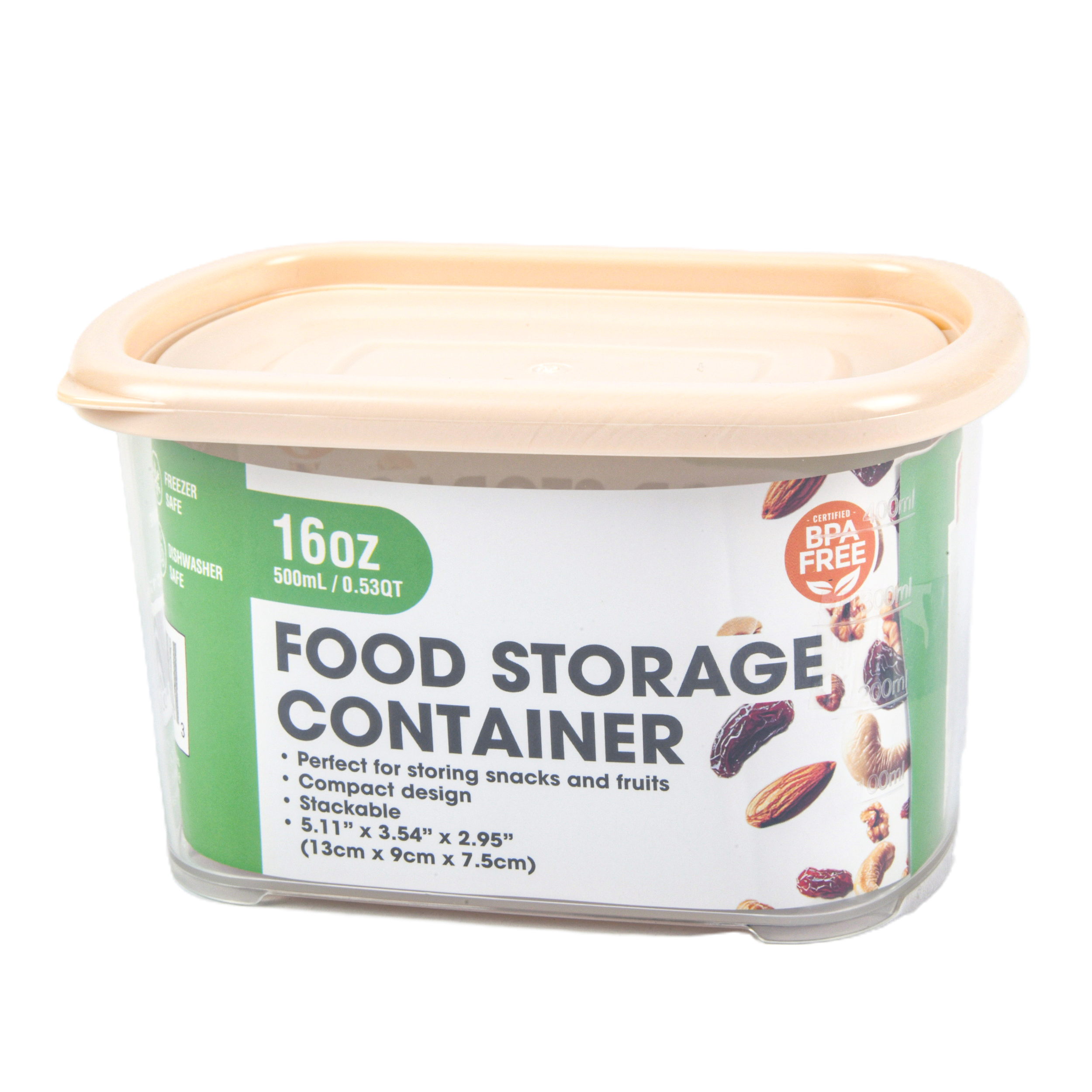 PLASTIC FOOD CONTAINER (REFRIGERATOR POKET)0.5L (24 Pack)