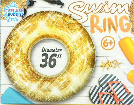 Swim Ring Gold Glitter (12 Pack)