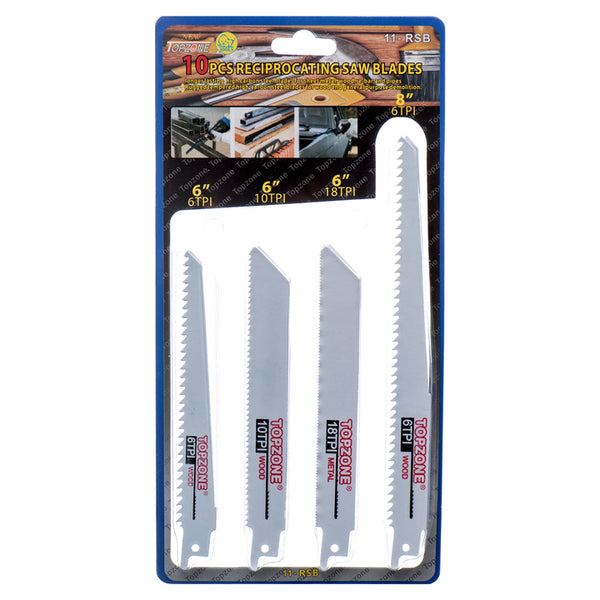 TOPZONE 10PC RECIPROCATING SAW BLADES #11-RSB(1 Count)