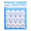 Nuvalu Adhesive Hook 12Pcs White (24 Pack)