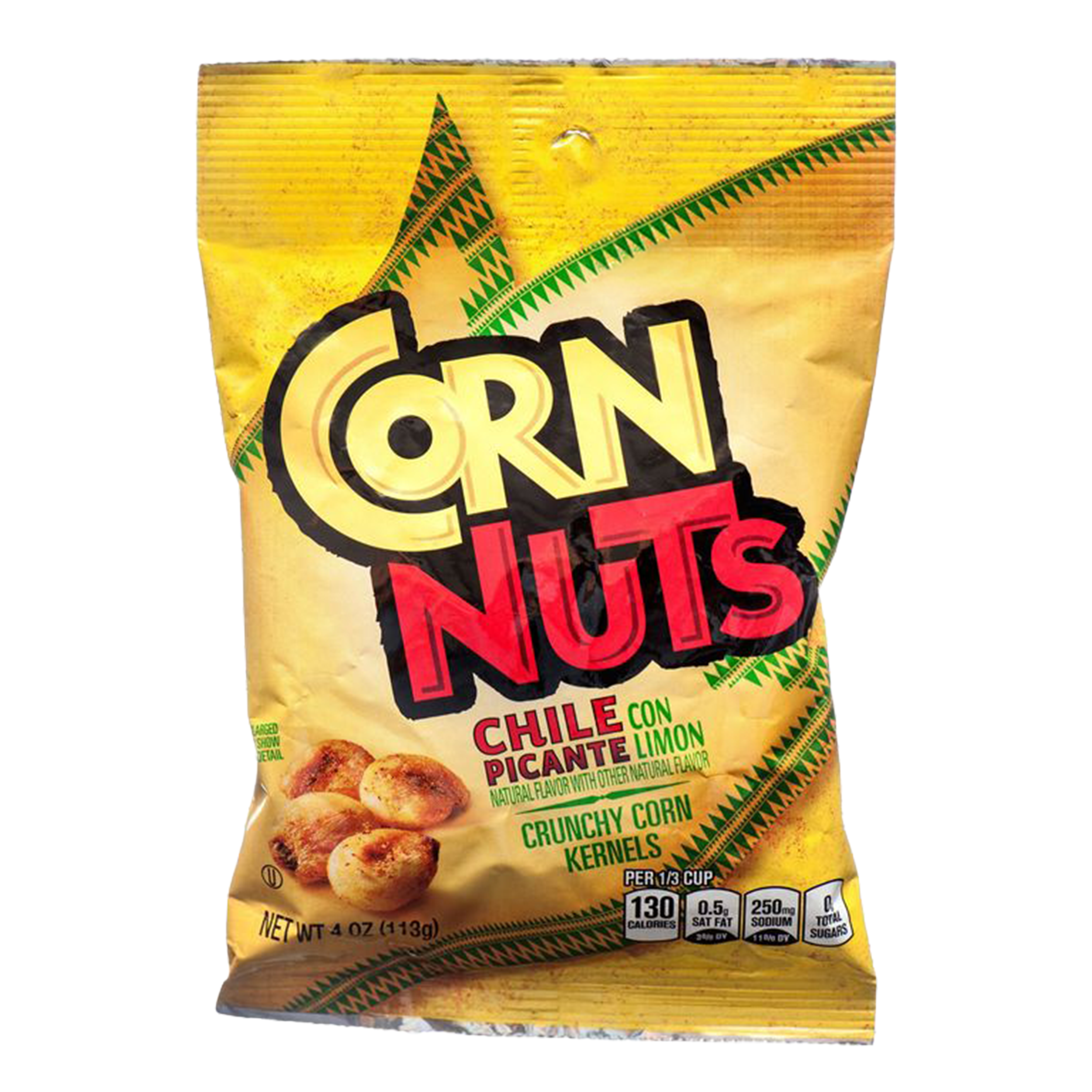 Corn Nuts Chile Picante Limon crunchy corn kernels snack bag with spicy lime flavor seasoning